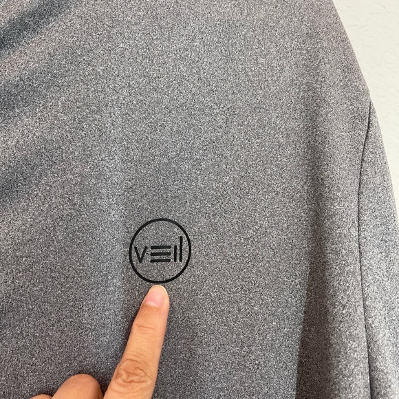 Veil Spark Top Women's L Gray Tunic Running Modest Thumbholes 1/2 Zip Pullover - Picture 6 of 15